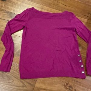 purple off shoulder long sleeved top
